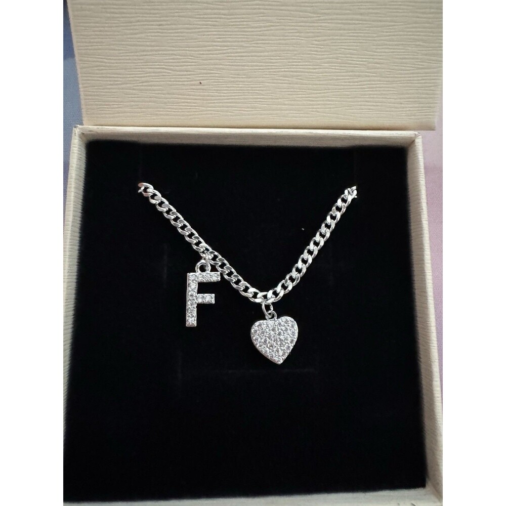 Sewyer Dainty Silver Initial Anklets for Women 14K Plated Initial F